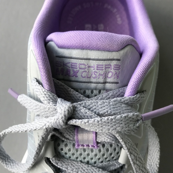 Skechers Max Cushioning Endevour Gray Lavender Womens Athletic Sneaker Size 5 - Picture 11 of 14